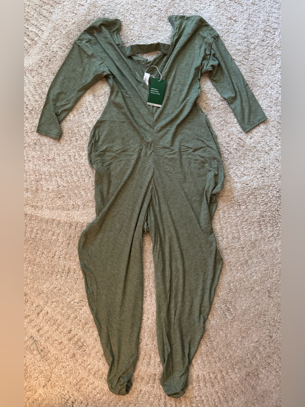 Halara Green Scoop Neck Casual Harem Jumpsuit. Size XS. NWT.